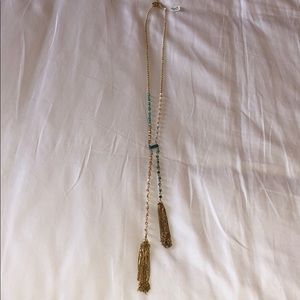Gold tassel necklace
